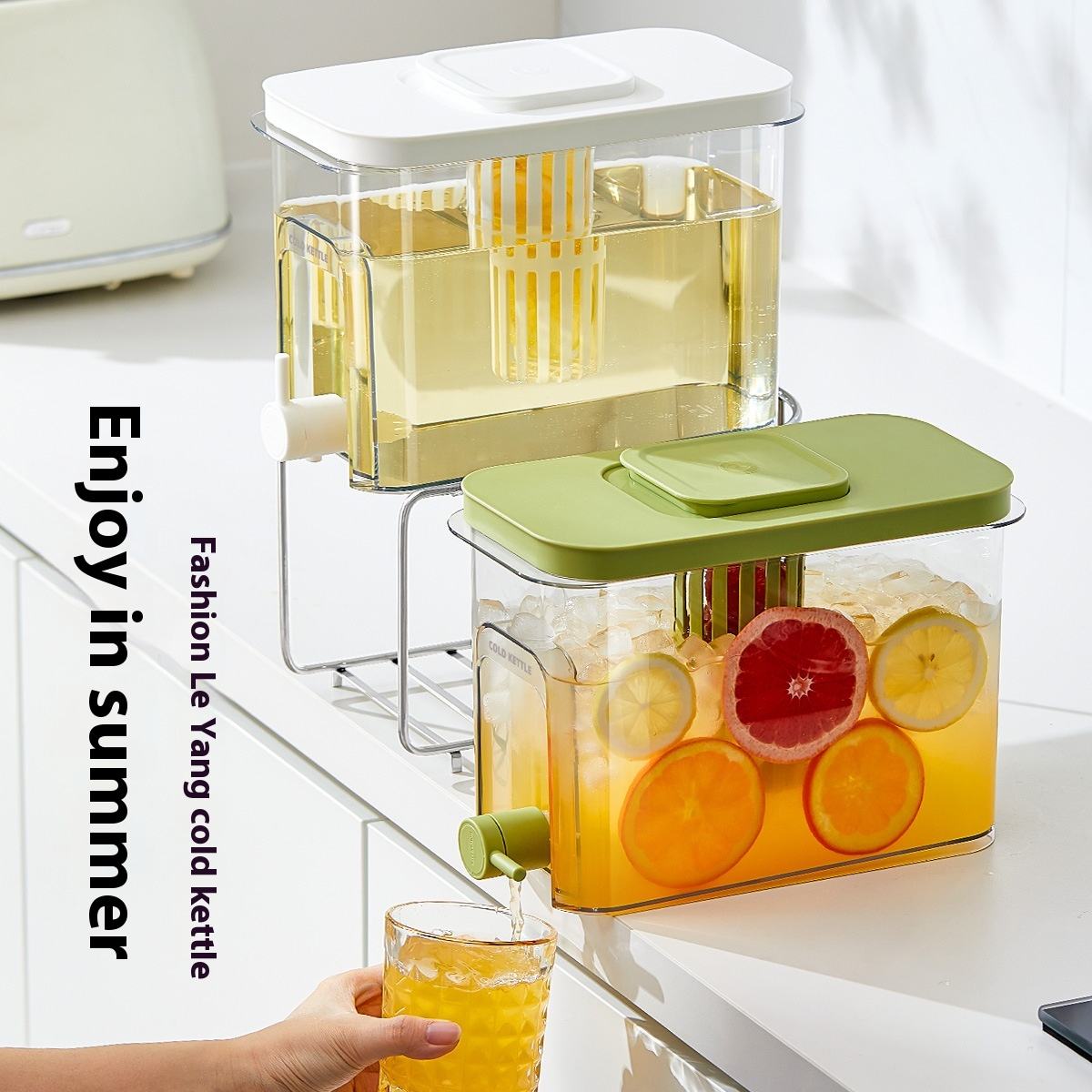 Cold Kettle Jug with Faucet – Fridge Door Pitcher & Fruit Infuser